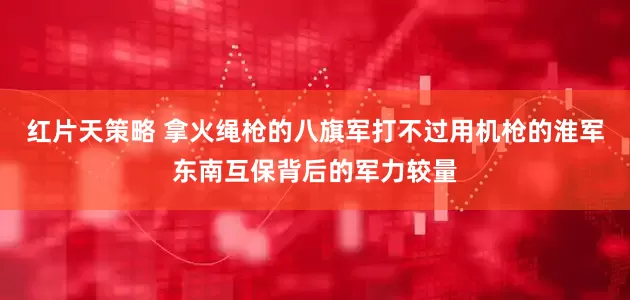 红片天策略 拿火绳枪的八旗军打不过用机枪的淮军东南互保背后的军力较量